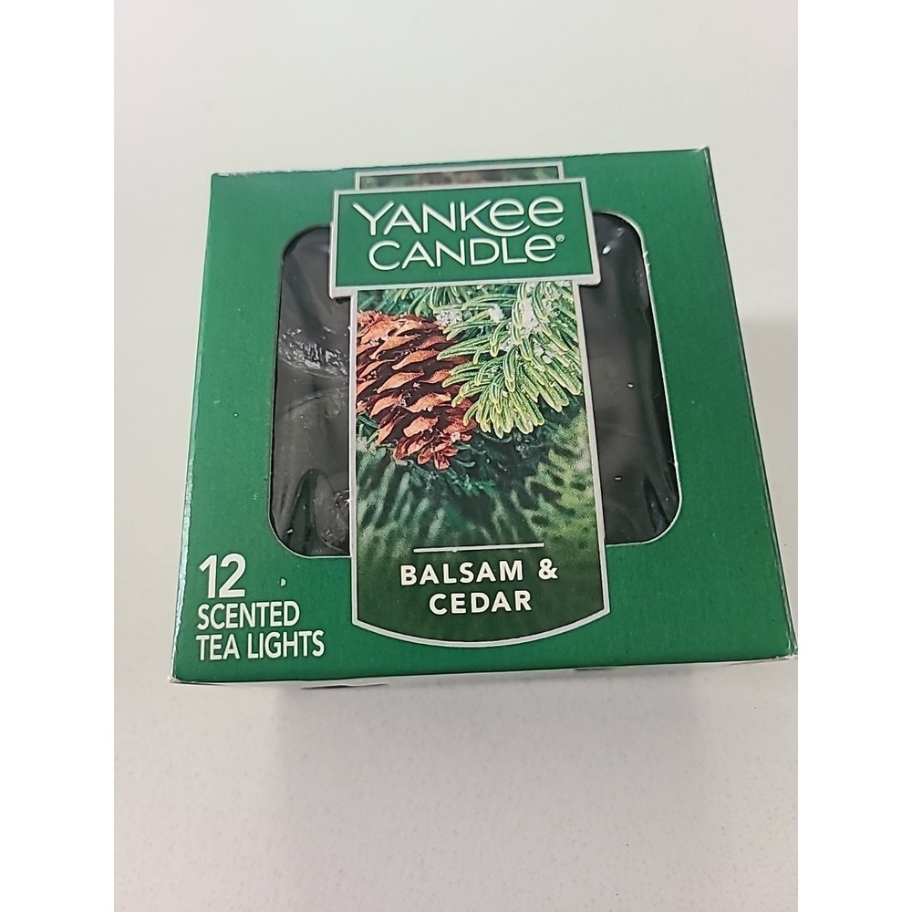 Yankee Candle Balsam & Cedar 10 Scented Tea Lights Candles Holiday Scents Open
